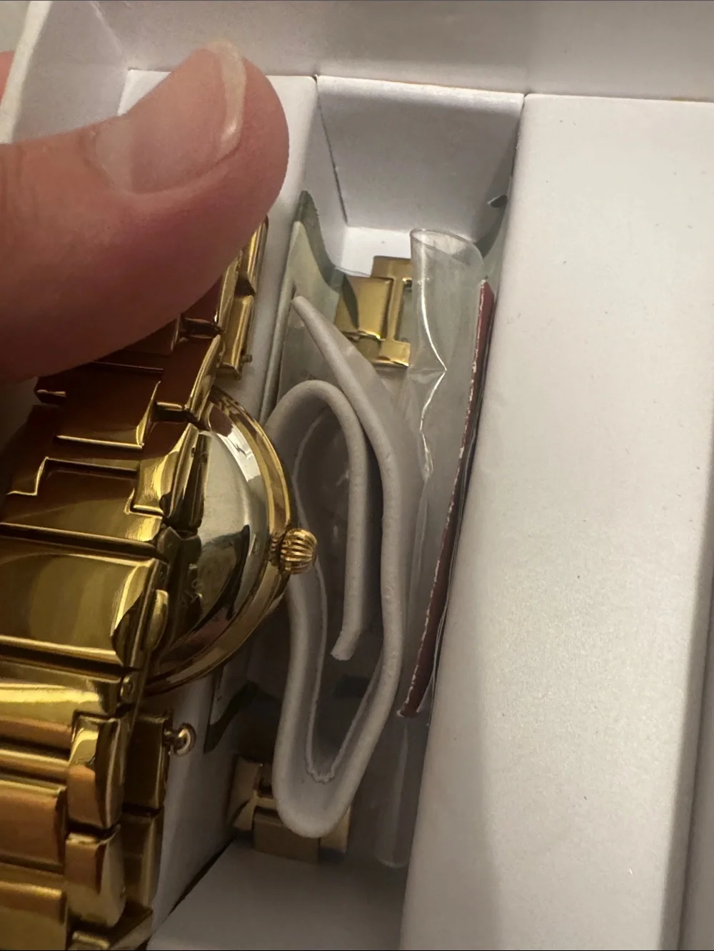 Peugeot Gold-Tone Crystal Bezel Women’s Watch with White Dial brand new with box